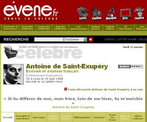 Site Evène - Antoine de Saint-Exupéry